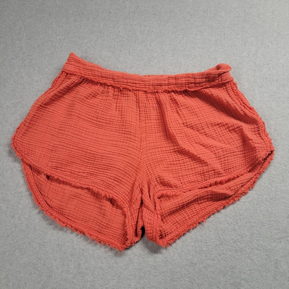 Anthropologie Cotton‎ Gauze Shorts Burnt Orange Frayed Hem Relaxed Fit Large
